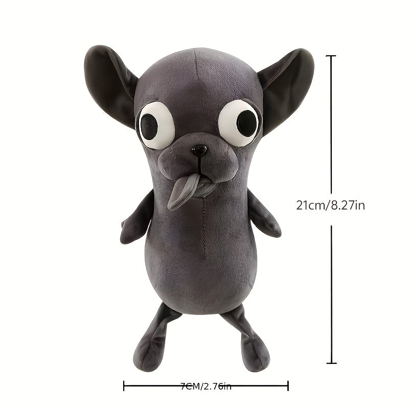 狗狗啃咬毛绒玩具 - Chihuahua设计，柔软蓬松，带大眼睛和蓬松的耳朵，适合所有品种的可爱狗狗，耐用的填充动物，送给爱狗人的礼物，狗狗毛绒玩具，舒适的宠物配件，俏皮的设计，高级毛绒材料，送给狗狗的圣诞礼物