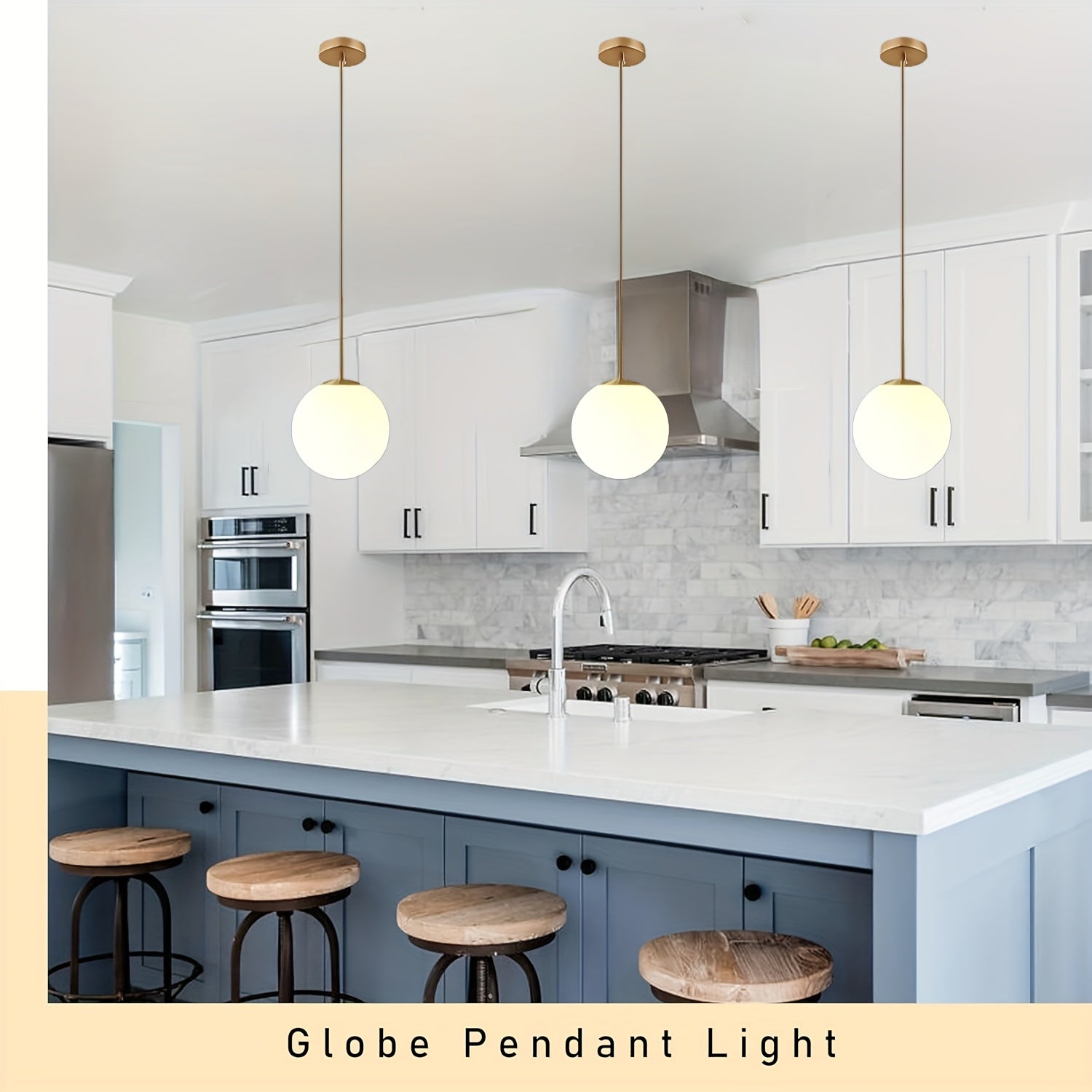 Nordic minimalist pendant light sturdy and durable, suitable for brass bedside dining room decorative light vintage globe ceiling pendant light fixture E27 industrial pendant light, suitable for hallway, gallery, bedroom, living room ceiling