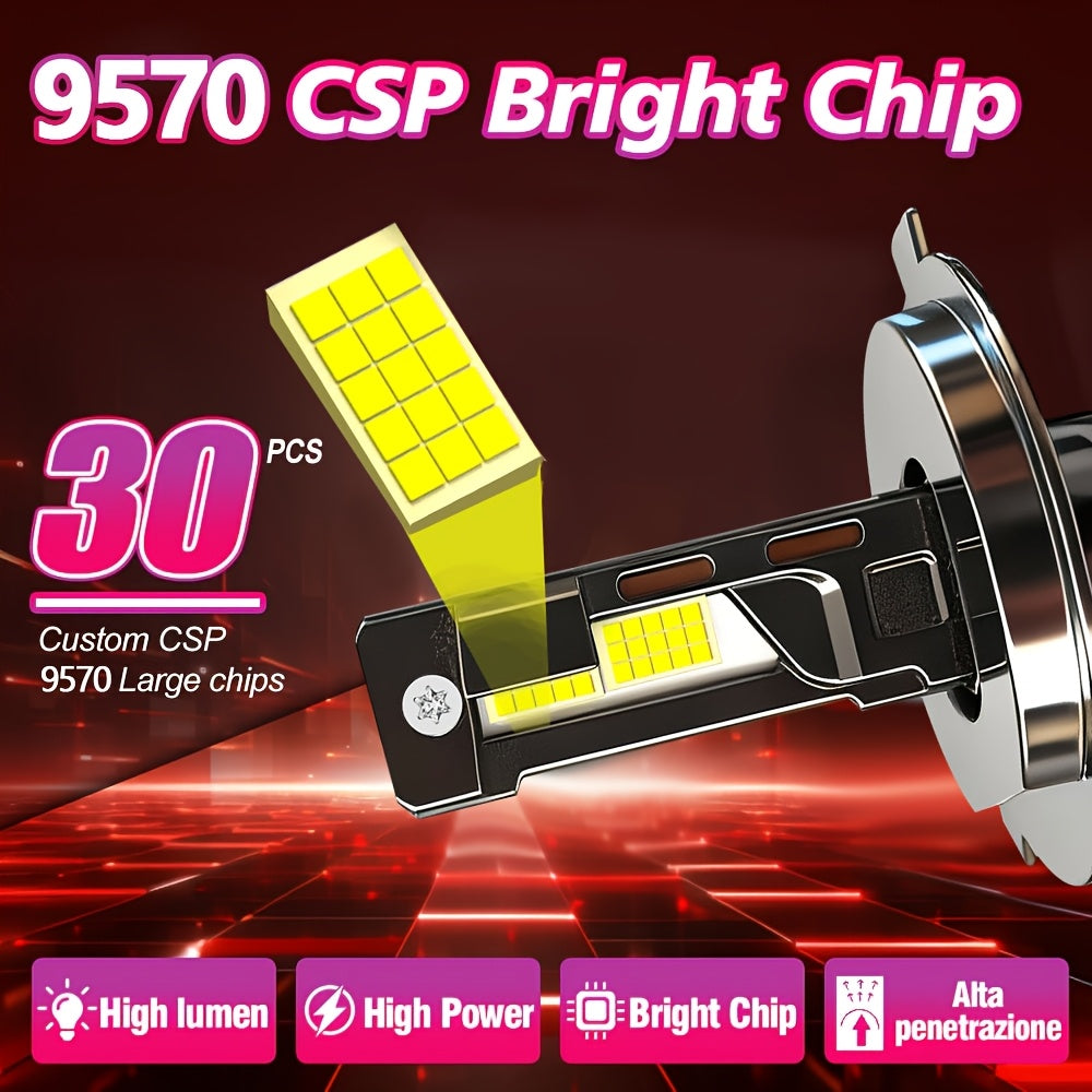 2-Pack H4 H7 9005 9006 H11 H1 H13 Headlight LED Car Headlights, 500% Super Bright, Canbus External Driver, 52500LM, Ultra-Long Life Fast Cooling Fan - B13, No Battery Included