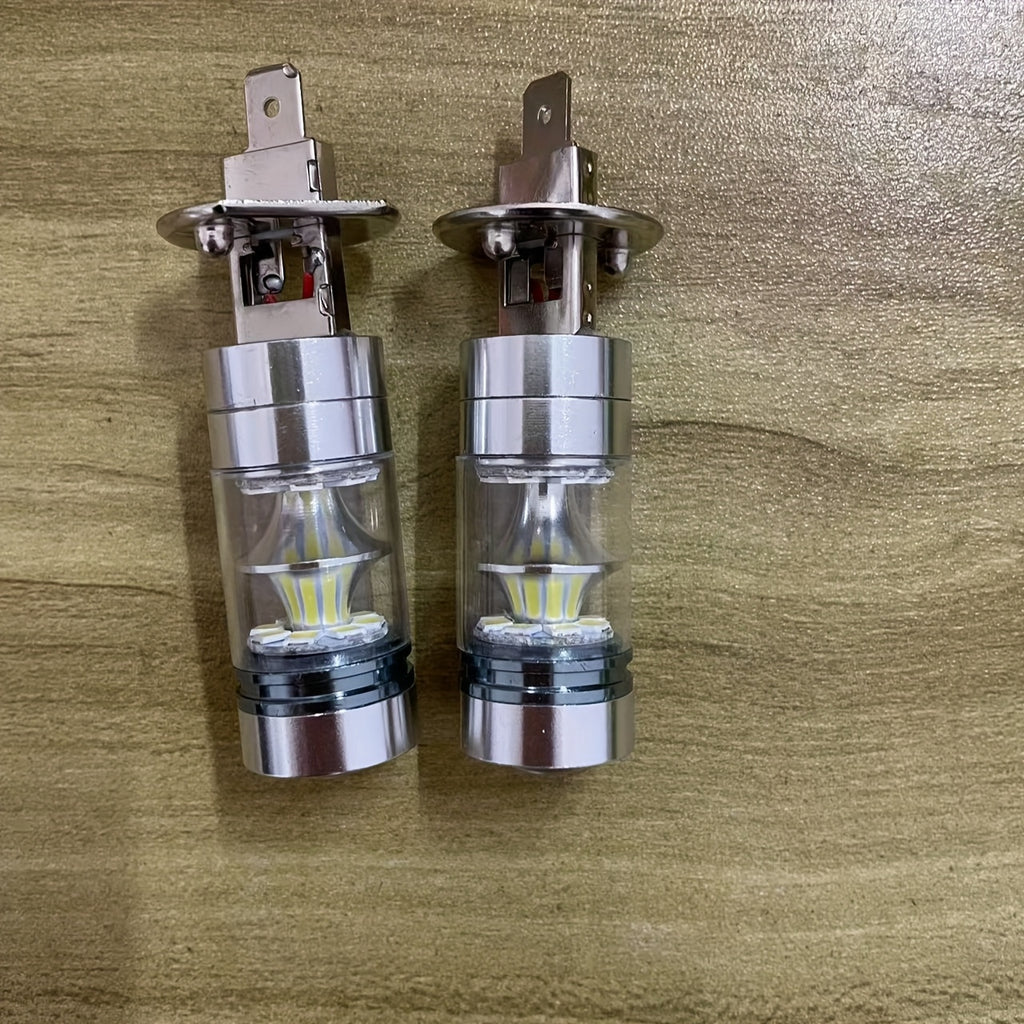 H1 LED Fog Light Bulb Set (2-Pack), Works for High/Low Beam, Available in 6000K Super Bright White, 3000K and 8000K Color Temperatures, Fits 12V and 24V Car Headlights, No Battery Included