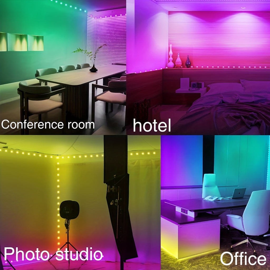 3.3英尺/1米-100英尺/30米 LED灯带，5V RGB LED灯，带3键遥控器，亮度可调，颜色可变，非常适合电视、客厅、卧室或派对环境（USB供电）