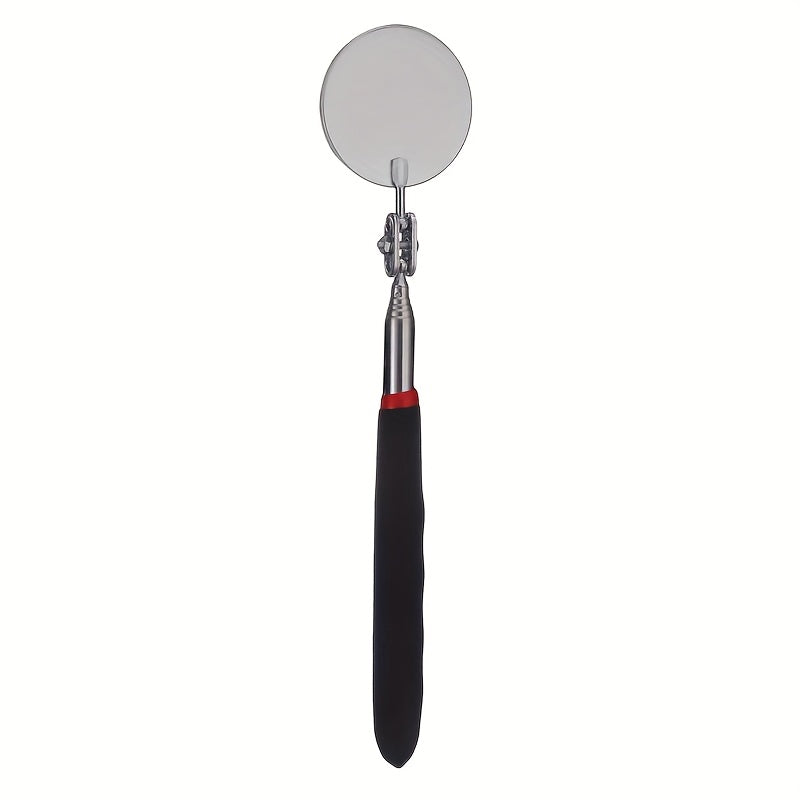Black Car Underbody Inspection Mirror – Universal Foldable Telescopic Inspection Mirror with Retractable Magnetic Pick-Up Tool, LED Lighted Magnetic Pickup Rod, Auto Repair Tool for Metal Retrieval