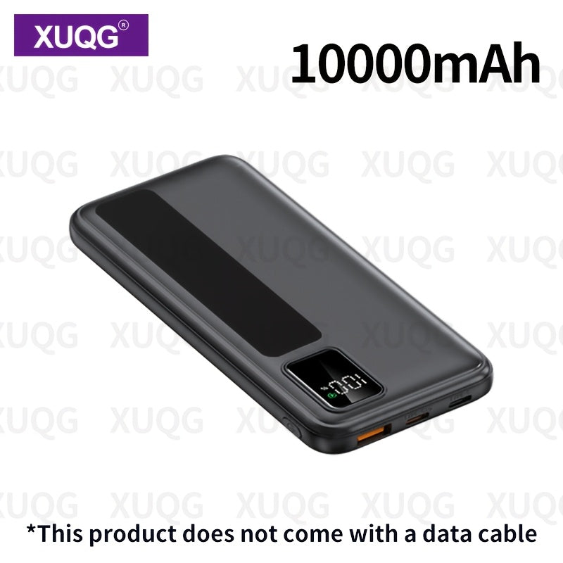10000mAh Power Bank with LED Battery Display, Dual Outputs, Compact Portable Charger for Outdoor Emergency and Mobile Devices
