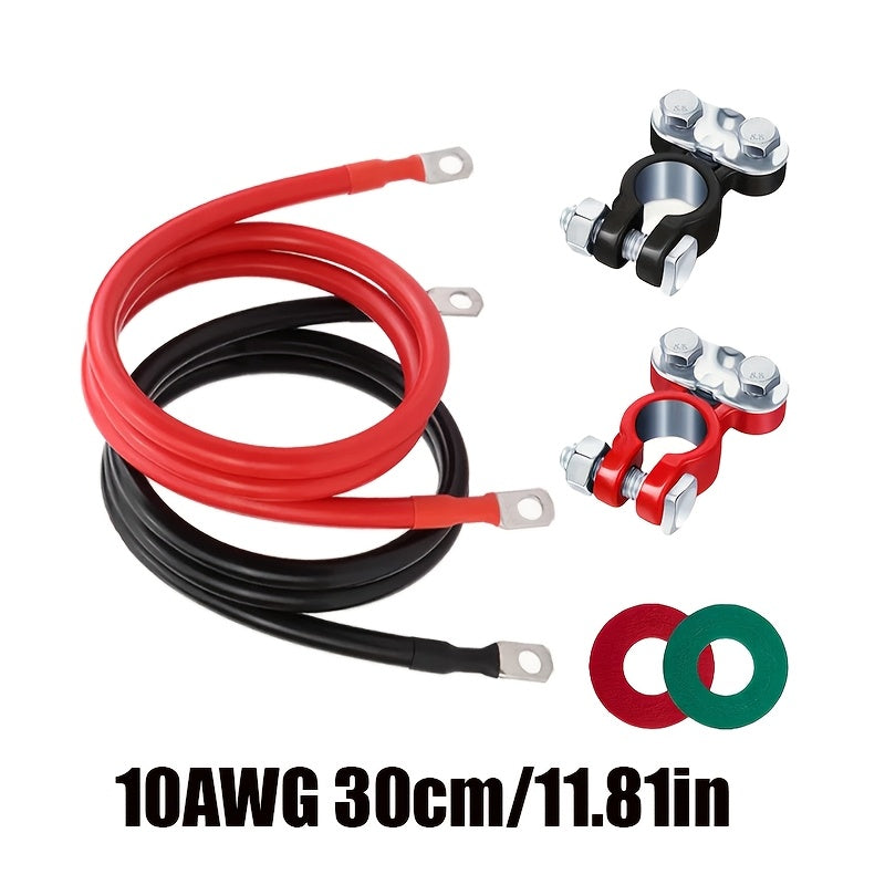 Battery Terminal Connector, 10AWG Wire, Car Battery Tool, Compatible with Cars, Motorcycles and Boats, No Battery Required