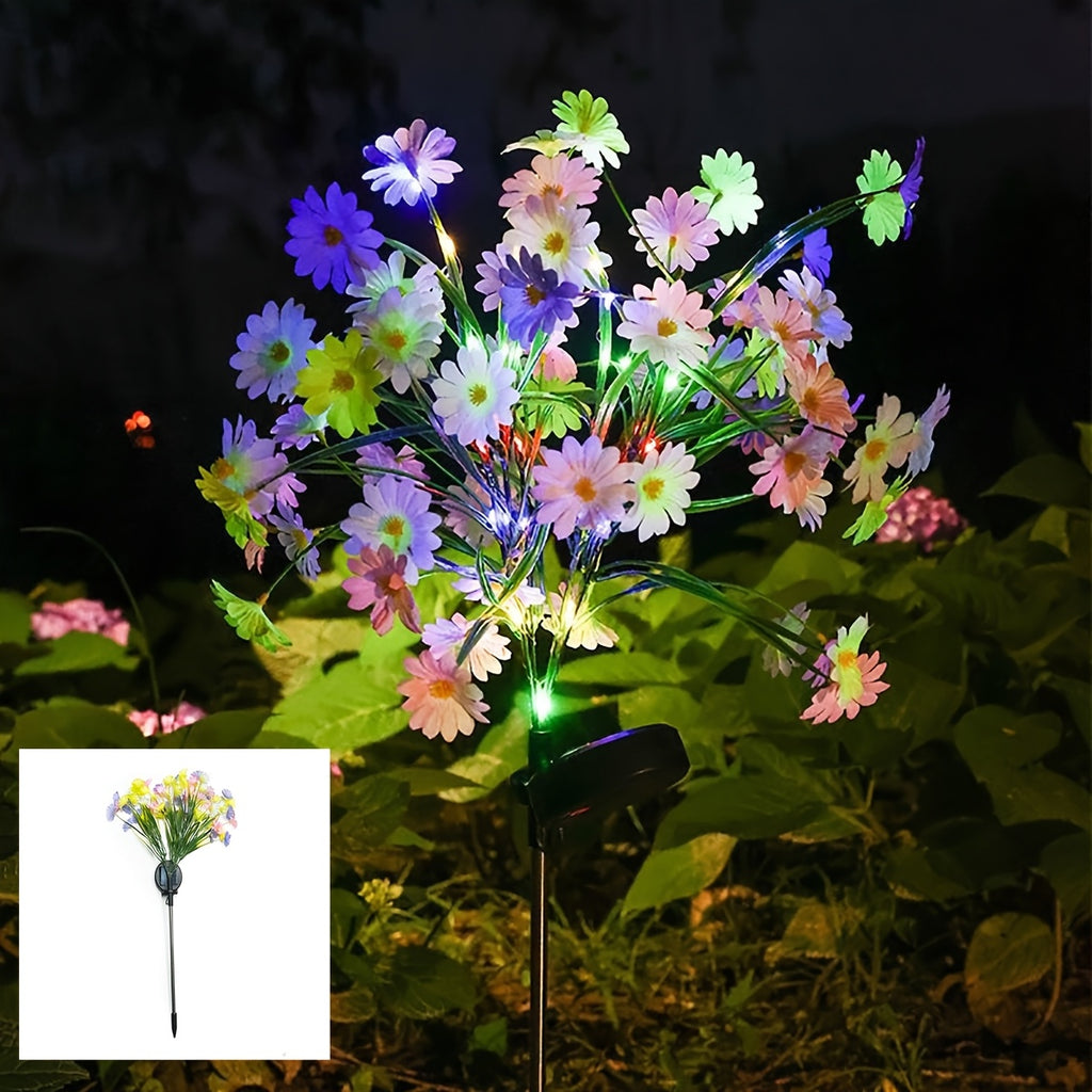 1-Piece Solar Wild Chrysanthemum Courtyard Light, Vibrant Garden Decoration, Outdoor Solar Courtyard Light Suitable for Garden, Path, Patio, Fence and Walkway Decoration, Lawn Decorative Light, Villa Landscape