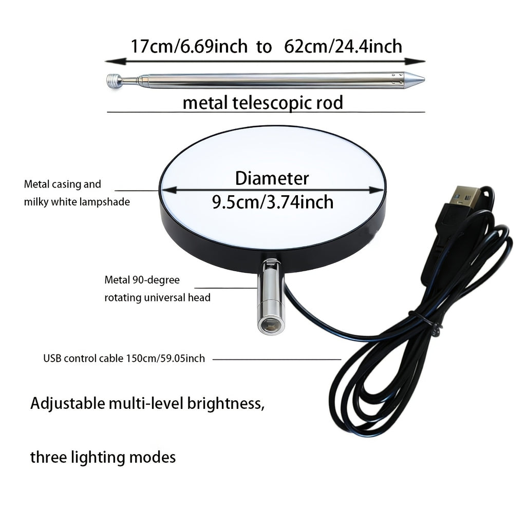New USB Plant Grow Light, 3.74 Inch Wide Head, Height Adjustable, Multiple Lighting Modes Including Warm White and Yellow Light, Stepless Dimmable Brightness, Ideal for Potted Plants in Multiple Indoor Rooms