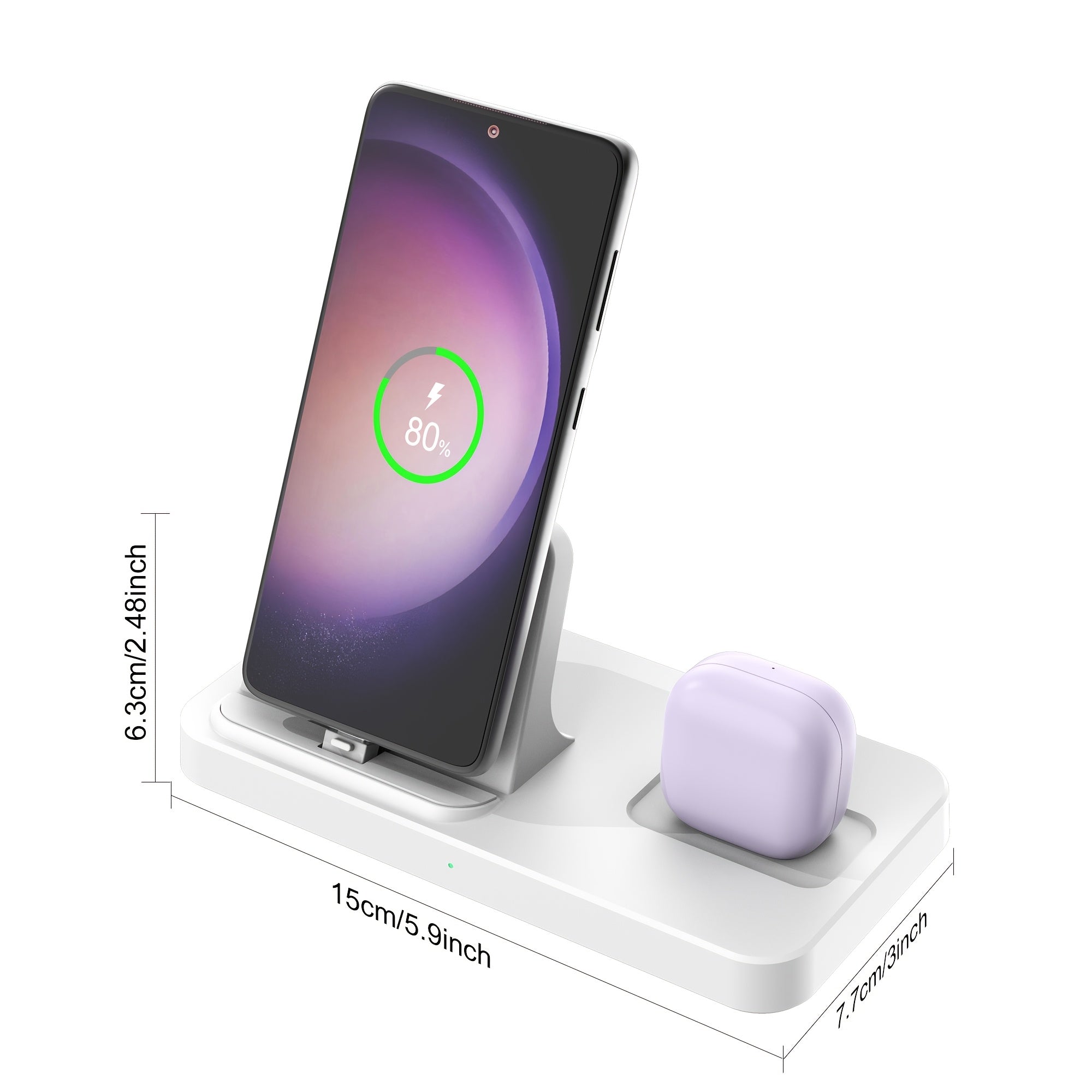 A Dual-Purpose Charging Dock for Smartphones And Earbuds Featuring a Type-C Connection, Designed As a Universal Desk Stand for Various for Samsung for Galaxy Models And Compatible with for Iphone 16/15