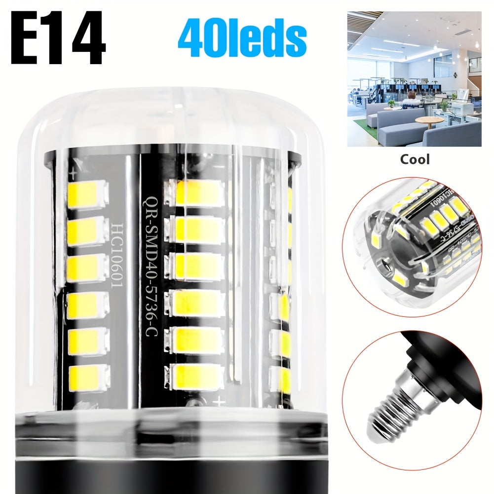 LED corn bulb E14 small screw base spotlight AC85-265V ceiling chandelier built-in bulb E27/E26 universal indoor bright eye-protection flicker-free candle light B22 home use 220V bedroom living room office study downlight 110V bathroom