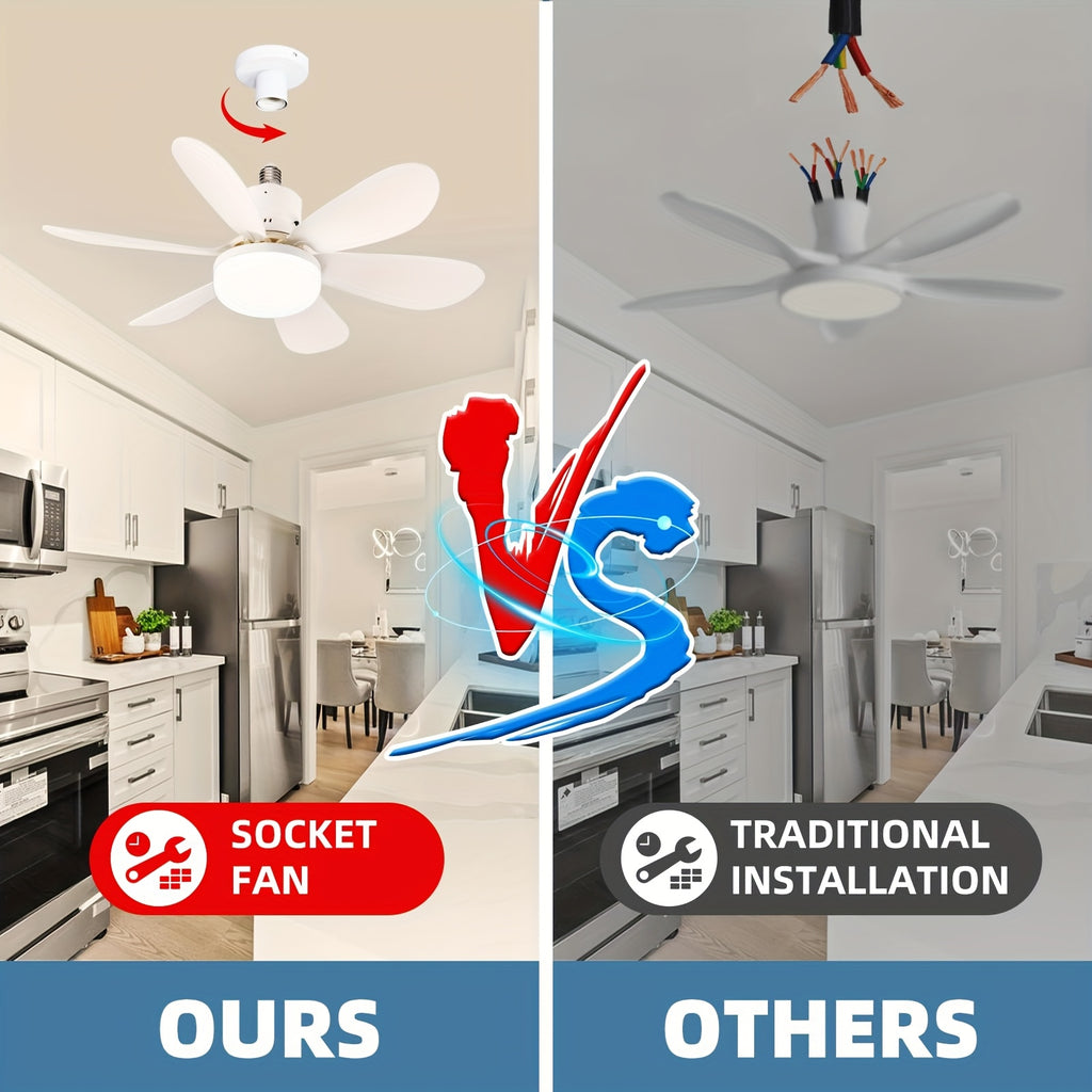 White LED Ceiling Fan Light with 3 Adjustable Speeds and Remote Control, 16.5 Inch / 20.5 Inch Fan Lighting Fixture, 30W / 40W Dimmable Color Changing Fan Light, Hardwired, 100V-240V Working Voltage, Color and Wood Grain Optional