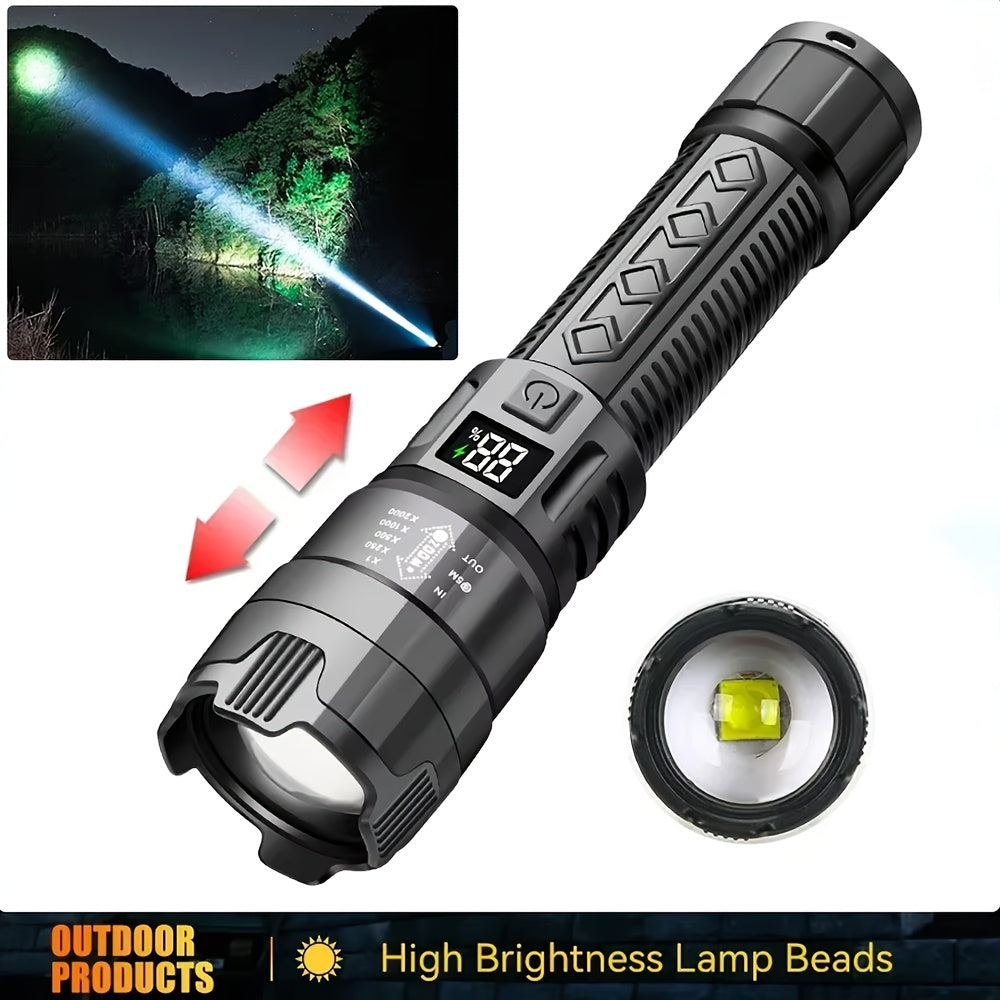 IPX6 Waterproof Flashlight with Clip, Multifunctional All-in-One Light, Power Outage & Night Riding Lighting, Easy Installation & Use, Adjustable Brightness Levels, Rechargeable, Perfect for Events and Camping