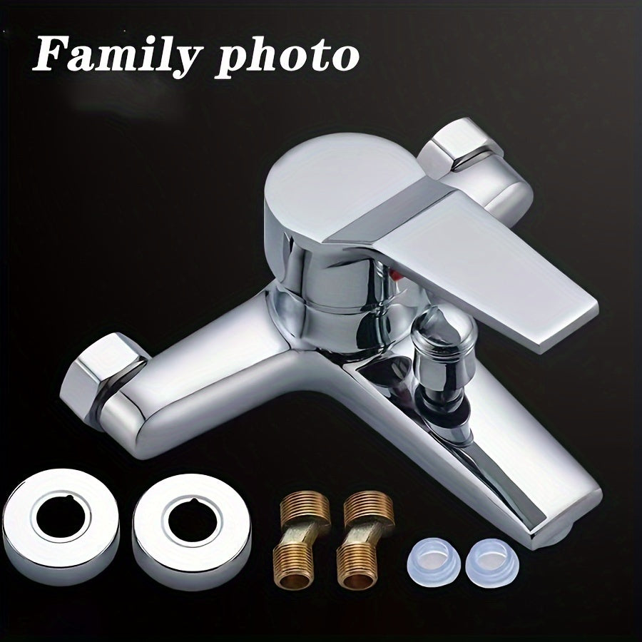 304 Stainless Steel 3-in-1 Wall Mount Shower Faucet - Dual-Function Thermostatic, Polished Chrome Finish, Cartridge Included, Easy DIY Install for Sink, Shower, Bathtub - Modern Aesthetic Design