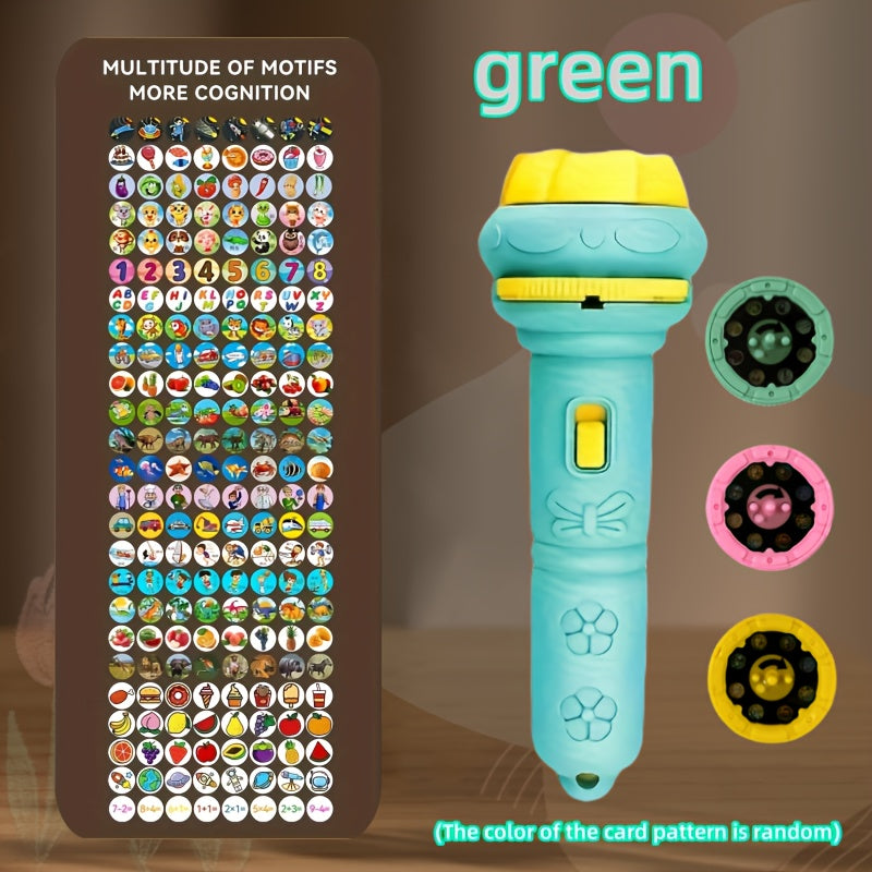 Mini Projector Flashlight with 3 Projection Slides, 24 Patterns including Animals, Dinosaurs, Vehicles, Space & More, Halloween Gift