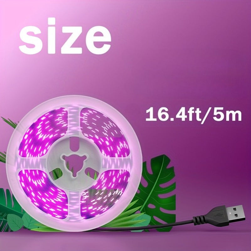 Smart Full Spectrum LED Plant Grow Light Strip, USB Powered Indoor Greenhouse Horticulture Flower Seedling Grow Lamp