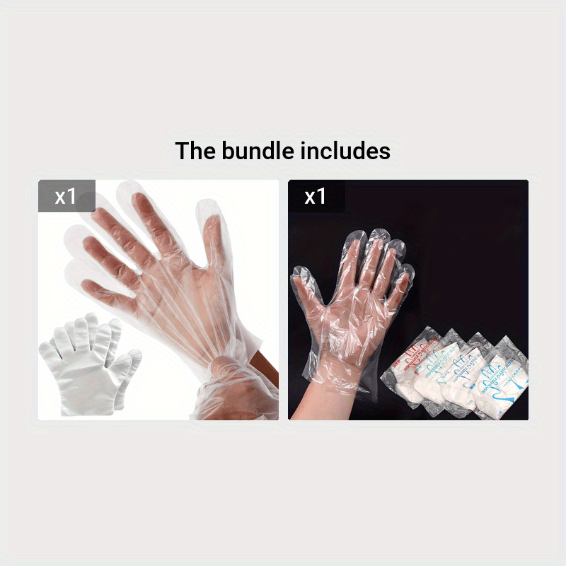 100Pcs Disposable Plastic Gloves, Ideal for Cooking, Food Prep, Kitchen Use, BBQ, Cleaning, Restaurant Service and Craft Making