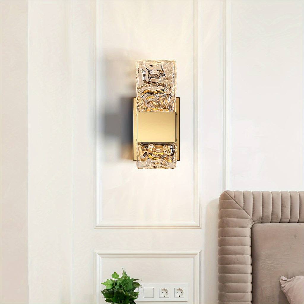 One Battery Operated Wall Light Modern Dimmable Wall Lamp, Indoor No Hardwiring Required, Halloween Christmas Decorative Light Fixture for Bedroom Living Room Hallway