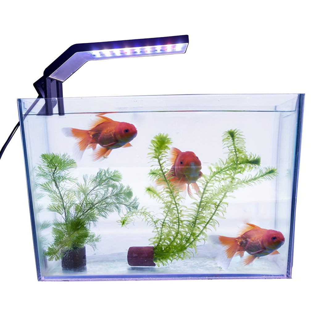 1/2 Pcs LED Aquarium Light, 3/9/12H Timer, 3 Color Temperature USB Powered, 10 Dimmable Brightness Levels, Rich Grow Light for Fish and Aquatic Plants, Battery-Free
