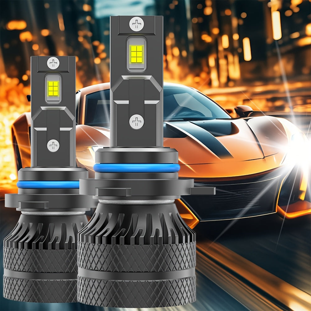 2-Pack H7 LED Headlight Bulbs, Super Bright 6500K White Light, 24750 Lumens, Compatible with H1, H4, H7, H11, HB3, 9005, HB4, 9006, HIR2, 9012, 600% Brightness Increase, 12 LED Chips, for Motor Vehicles - B0045, No Battery Included