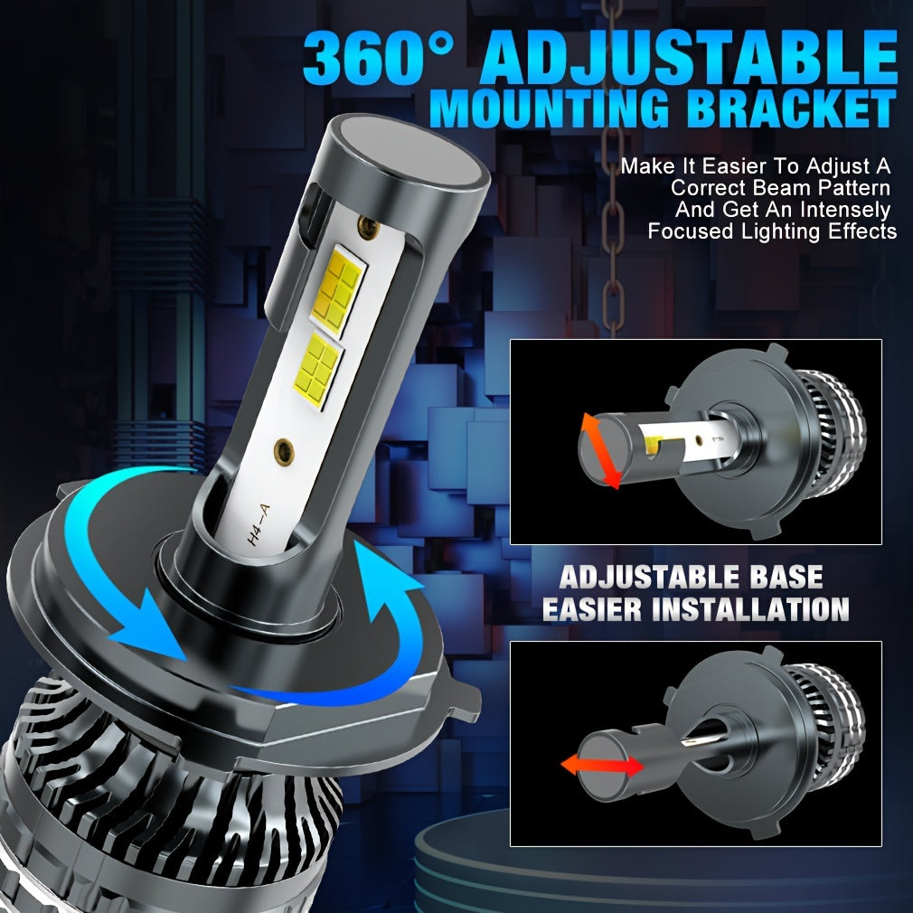 Xstorm 2Pcs H4 LED Car Light H11 LED Canbus 20000Lm 12V 6500K 4300K 3000K 3-Color Headlight Bulbs H8 H9 9005 HB3 9006 HB4 9012 Hir2 H27 880 881 Car Fog Light White Amber Yellow
