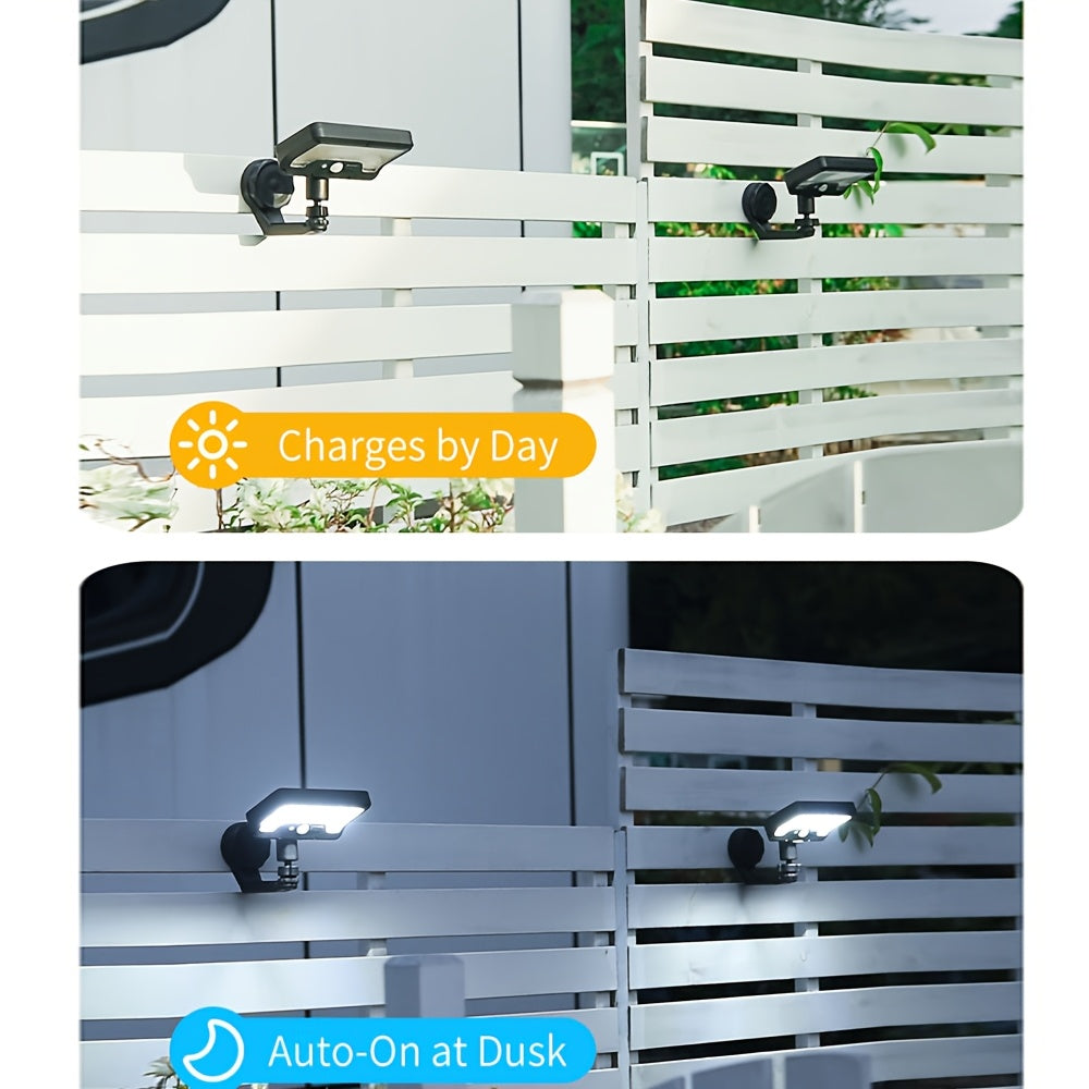2 Pack Solar Sensor Outdoor Light, 92 LED Floodlight, USB/Solar Dual Charging, Adjustable Angle, Three Lighting Modes, with Magnetic Mount, Portable Outdoor Fence Light, Perfect for Garden, Fence, Wall, Deck, Commercial Street Lighting