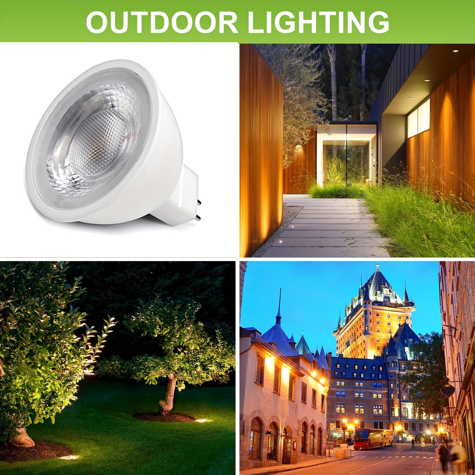 MR16 GU5.3 LED track light spotlight downlight recessed light source bulb, chandelier LED spotlight MR16 lamp cup indoor outdoor hallway AC/DC 12V GU5.3 3000K 5W two-pin base bulb, replaces 50W halogen bulb, 4/6/10-pack