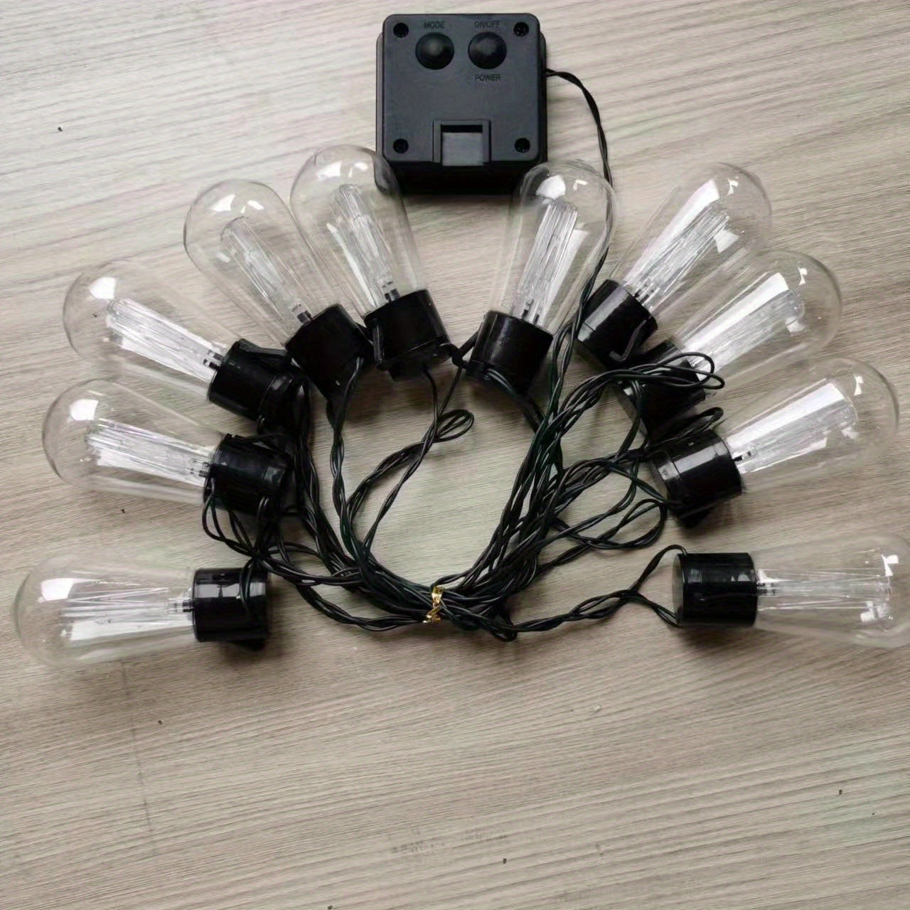 1个太阳能复古灯泡串-户外LED灯，适合露营，家庭，花园，圣诞节，派个，春天，夏天装饰(10/20/30灯泡)