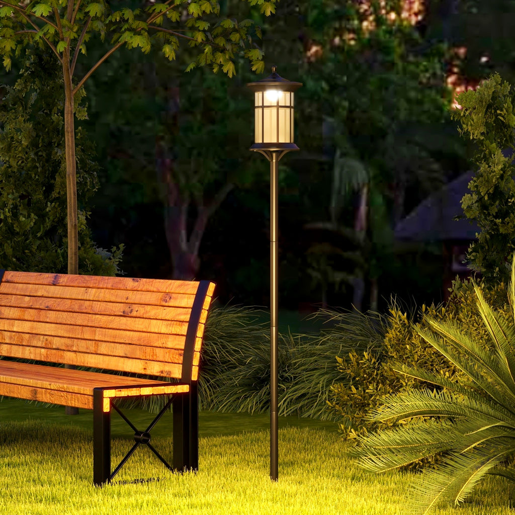 Outsunny Solar Lamp Post Light, 72" LED Outdoor Street Light, IP44 Protection Rating, Perfect for Courtyard, Garden, Backyard, Pathway, Cool White Light