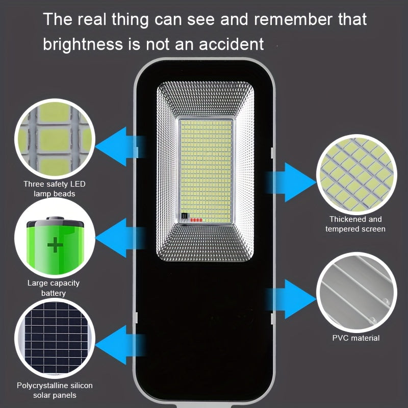 2 Pack 370LED High Power Outdoor Solar Street Light, 6500K IP65 Waterproof Street Light, Perfect for Garage, Garden, Patio Security Lighting