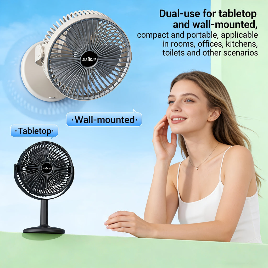 Multifunctional Adjustable Hanging & Desktop Fan | 5 Speed Levels, Built-in Light, USB Charging Port, 360° Adjustable, Triple Fan Design, High Power & Large Capacity Battery, Perfect Partner for Home, Bedroom, Living Room