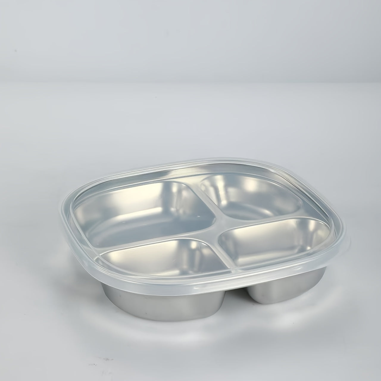 Stainless Steel Plate with Lid, Ideal for Restaurant, Kitchen, Canteen, Corporate Meals & Holiday Party Prep Plates