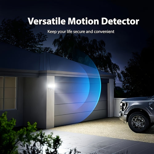 1P/2Pcs 400LED Outdoor Solar Wall Light with Motion Sensor Lighting, LED Cool White Solar Flood Light, High Brightness Solar Street Light, Larger Solar Panel, Easy Installation, Super Bright, Automatic ON/OFF, for Porch, Yard, Garage, Fence