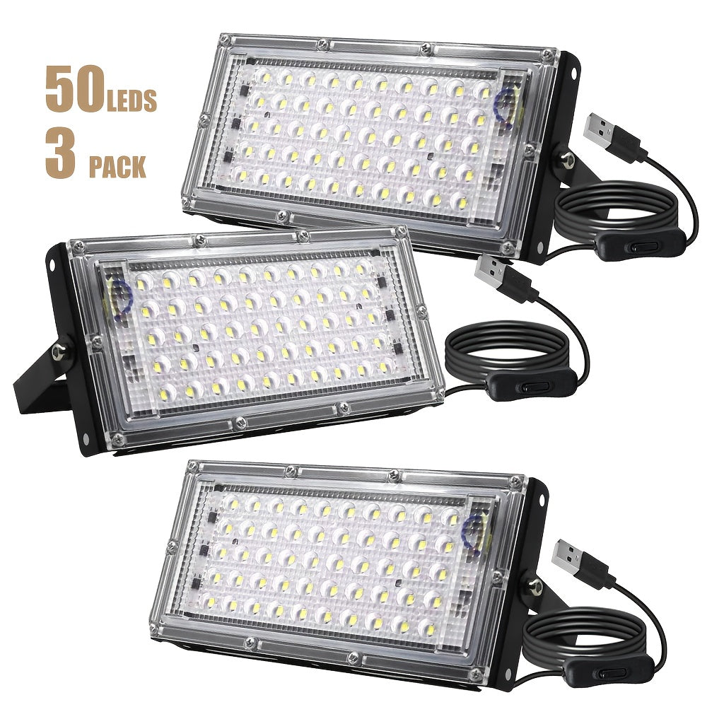 5V USB LED Light with 50/96/144 LED Beads, 6000K Pure White Light, USB Plug Easy Connection, 59.06 Inch Power Cord with On/Off Switch, Ideal for Garage Warehouse Indoor Construction Site Lighting