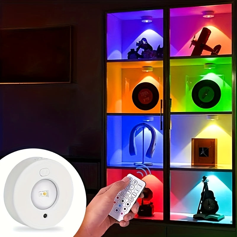 3个可充电RGB LED 橱柜灯带遥控器，亮度可调，USB可充电，USB接口、USB灯具灯饰，12种颜色模式，动态照明效果，定时功能，适用于橱柜、衣柜、家居装饰和办公室