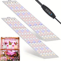 2 Pack 300LED Full Spectrum Red Plant Grow Light, Under Cabinet Grow Light for Indoor Plants, 3/6/12H Timer, 6 Dimmable Levels, USB Powered