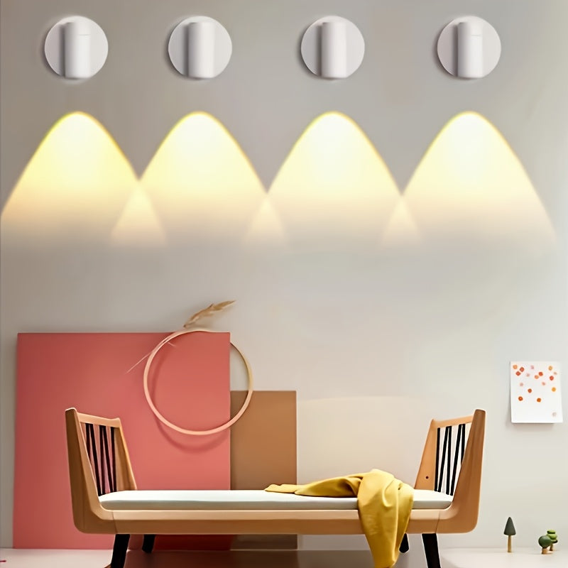 Portable home decorative wall light, magnetic projection light, USB tube light, bedroom wall cleaning light, wall LED light, rechargeable battery, indoor spotlight (3000K/4000K/6000K), dimmable, suitable for plant wall display