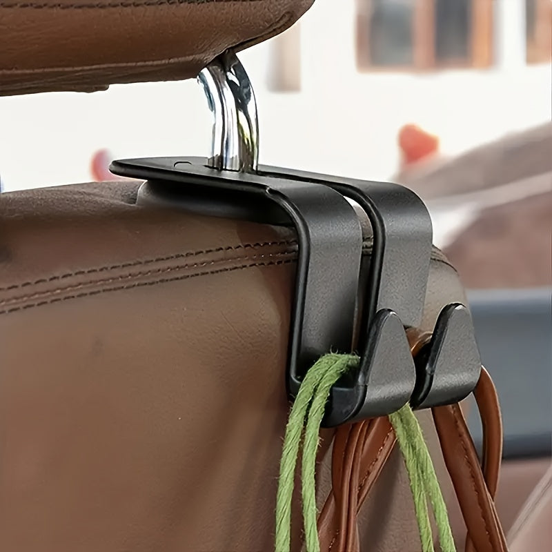 2pcs Multifunctional Storage Clip, Space-Saving, PVC Material, Universal Fit for All Vehicle Models - Perfect for Hanging Bags & Accessories, Interior Car Hook System | Sturdy Construction | Secure Clip Design