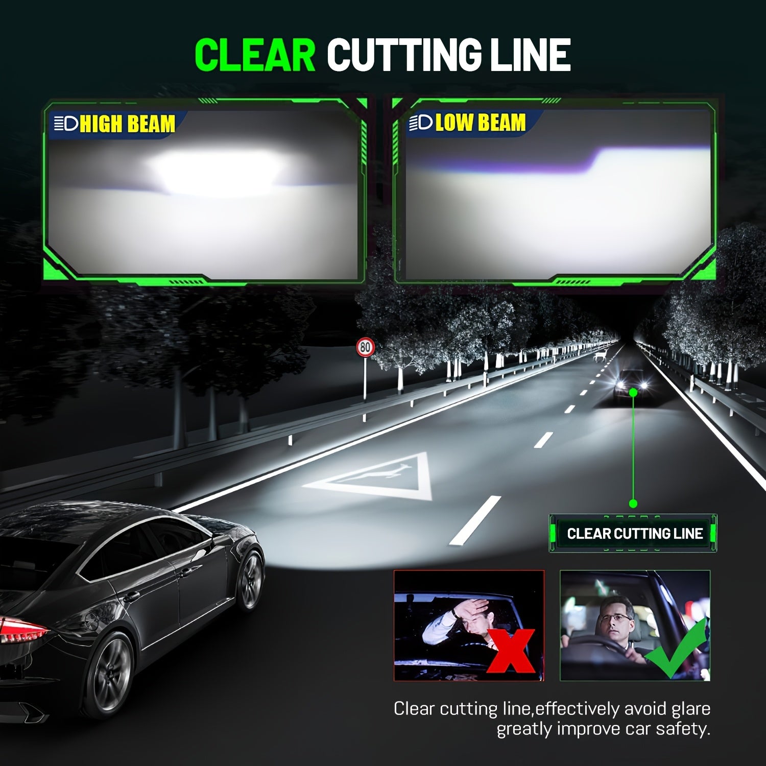 2Pcs H7 H4 H11 Canbus Car Headlight Lens H9 H8 9005 9006 HB3 HB4 LED Projector Bulbs 6000K Car Motorcycle Mini Lens