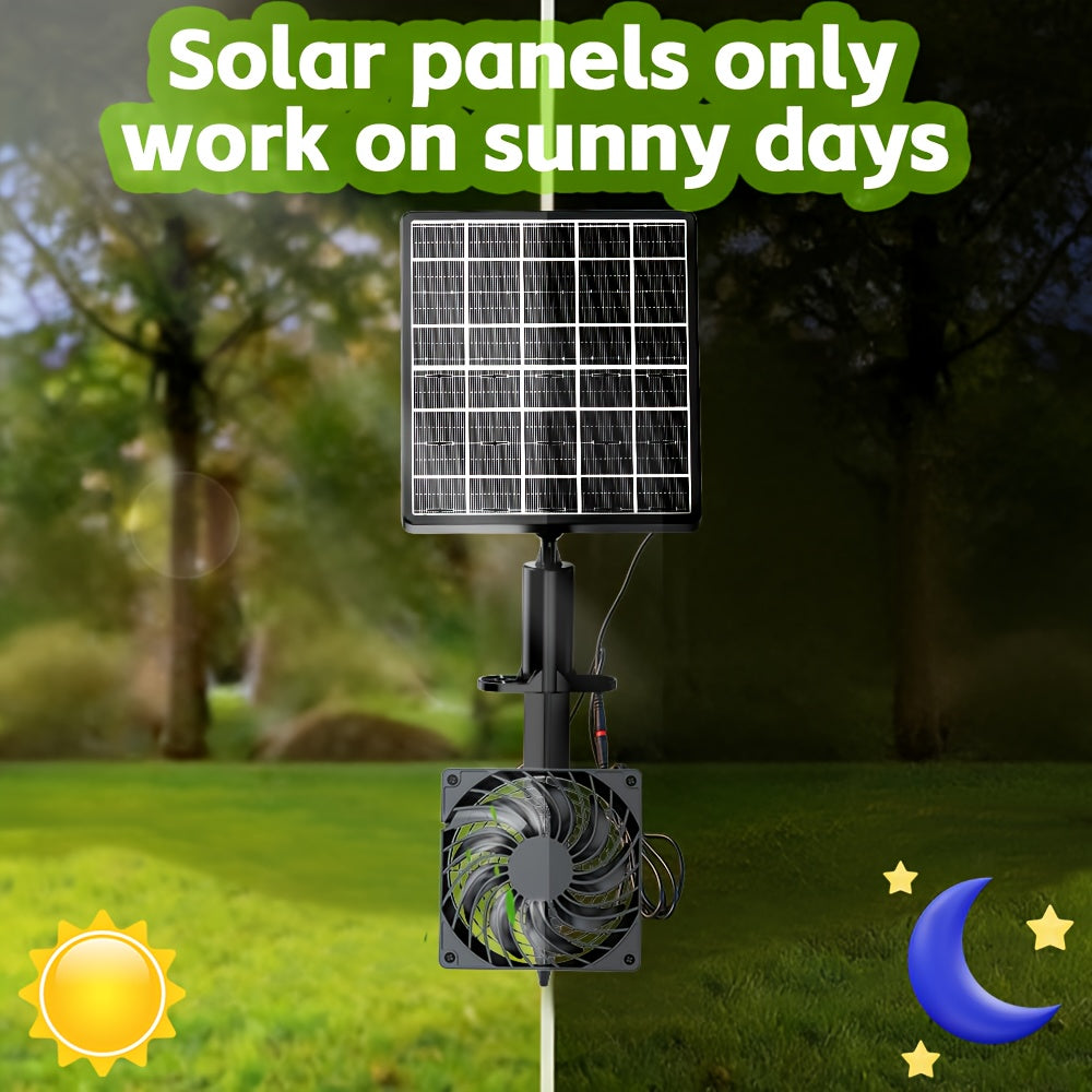 Solar Fan Kit, 7/10W DC Fan, Suitable for Small Chicken Coop, Greenhouse, Shed, Pet House and Window Ventilation Exhaust