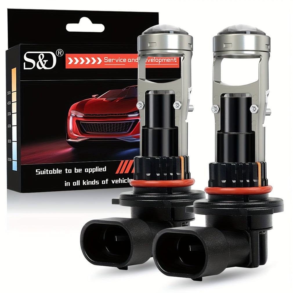 S&D High/Low Beam 150W H4 H7 LED Car Lens Headlight Bulbs, 40000LM H11 9005 HB3 9006 HB4 Car Lens Lights, Turbo LED Lights, Super Bright Car Headlights, Plug-and-Play, 12V, with Canbus, 2-Pack