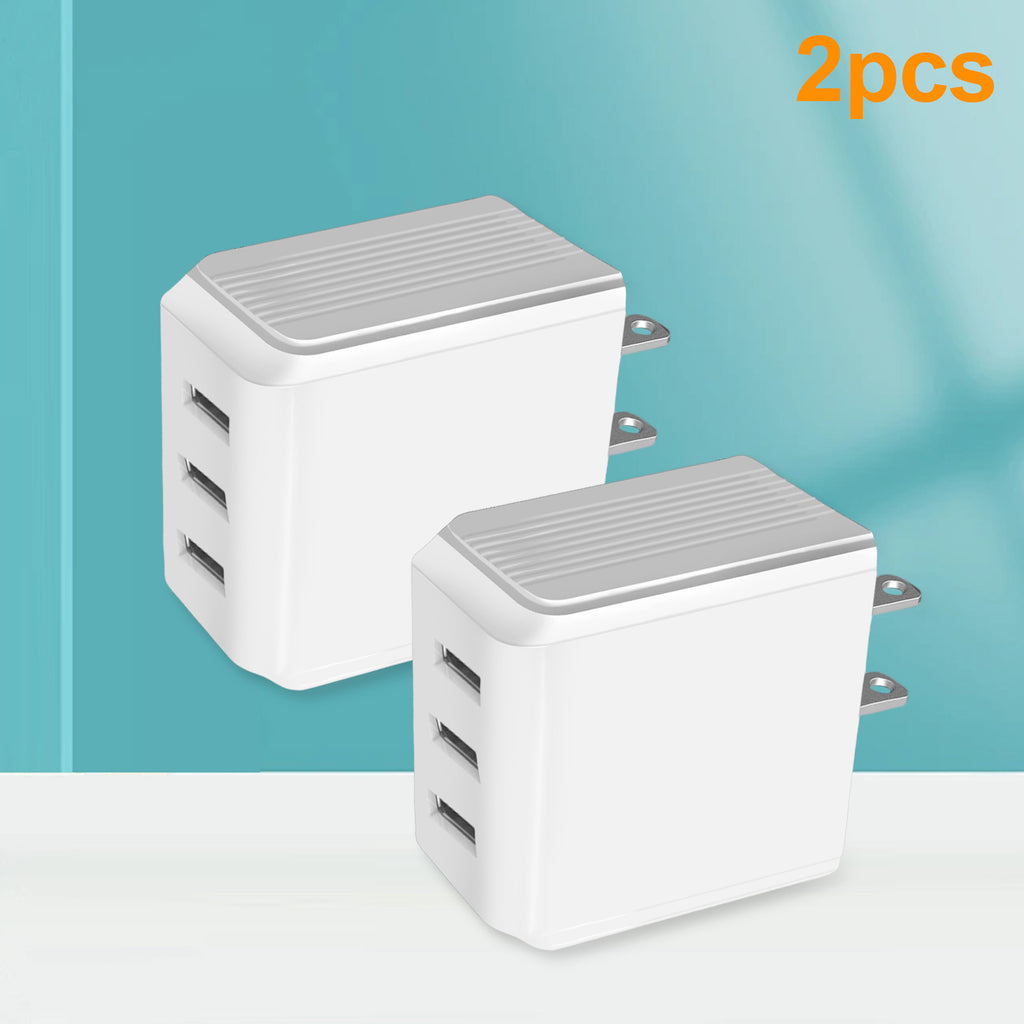 USB Charger Cube, Wall Charger Plug, 3-Muti Port USB Adapter Power Plug Charging Station Box Base for I Phone 15 14 13 12 Pro Max Mini SE 11 Pro Max/ X/ 8/ 7