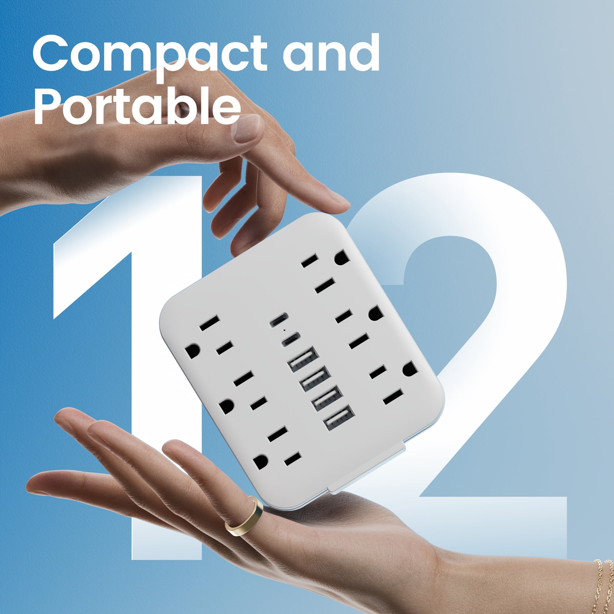 The Mini Power Adapter Comes with 6 AC Outlets, 4 USB Ports And 2 Type-C Ports. It Is Convenient to Carry And Serves As A Multi-socket Wall Extension Outlet. It Is The Perfect Essential Item for Schools, Offices, Travel And Home Use.