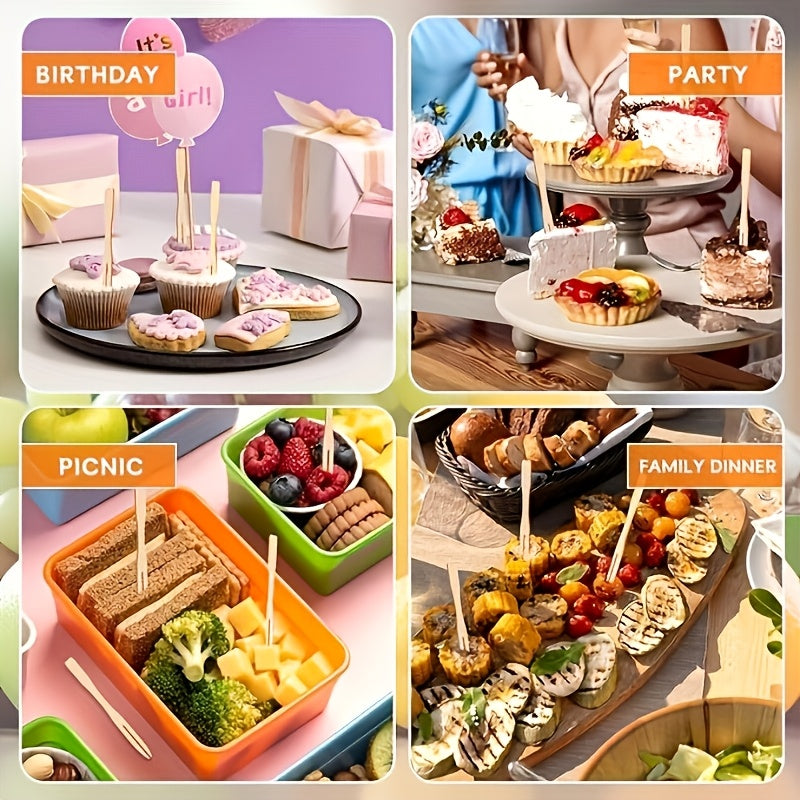 100/200/400 Pack – Fruit Forks, 3.5-Inch Disposable Mini Forks – Perfect for Cocktail Parties & Appetizers – Great for Christmas, Halloween, New Year