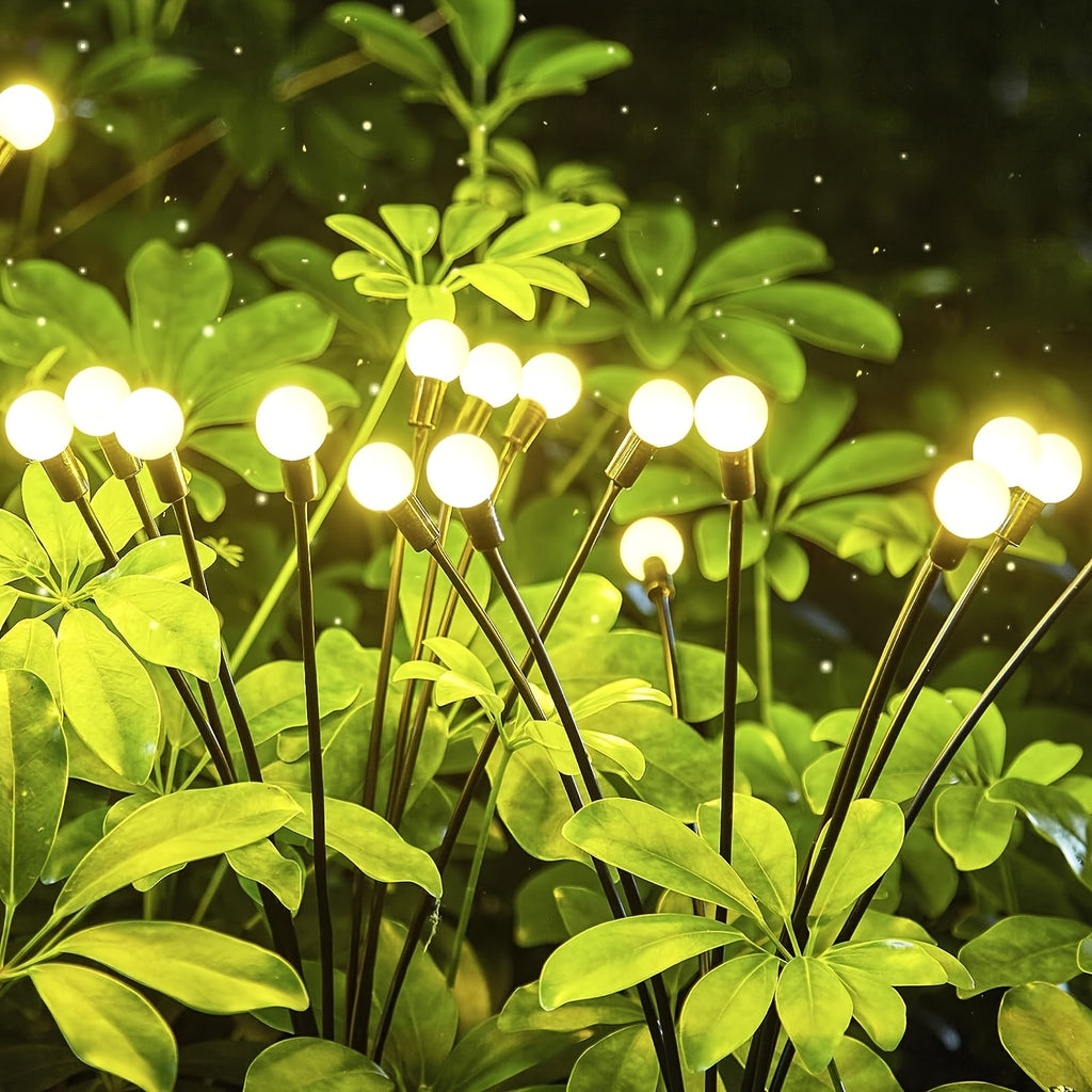 4 Pack Solar Garden Light, 32 LED Beads, Firefly Ground Light, IP44 Outdoor Decorative LED Light, Garden Decorative Globe Light, Festival Party Christmas Independence Day Dancing Lighting, Add Bright Decoration to Your Garden