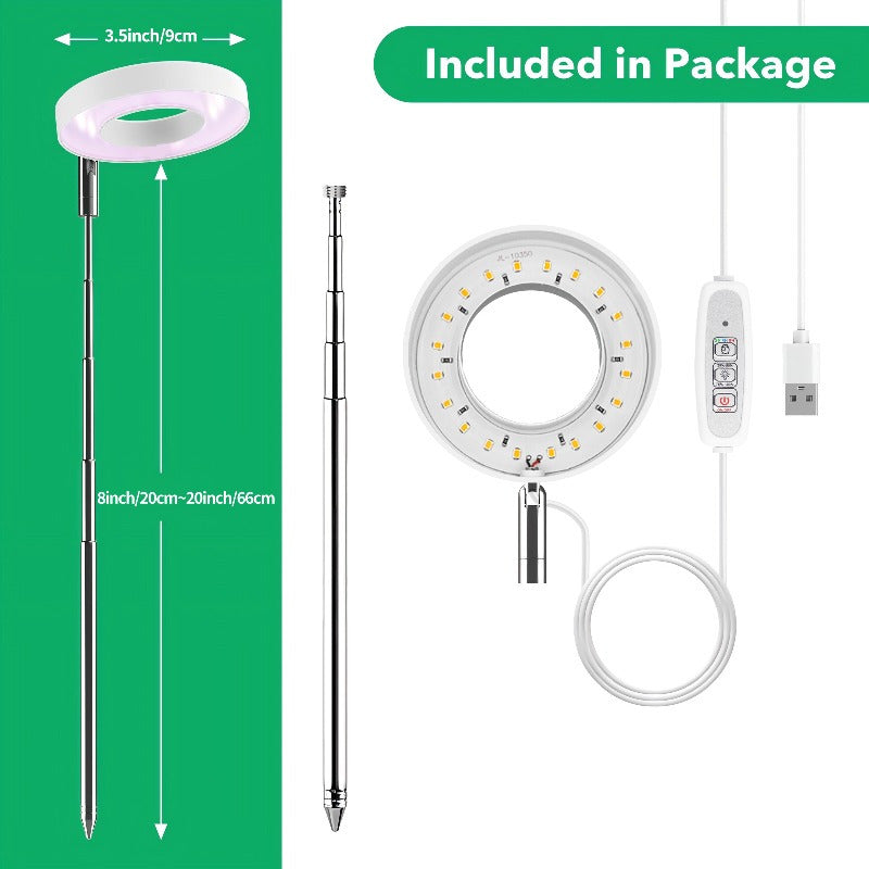 LED Full Spectrum Plant Grow Light, Adjustable Desktop Plant Light Strip with 2/4/8H Auto Timer, Summer-like Sunlight for Plants, 4 Dimming Levels, Height Adjustable 8-26 Inch, Ideal for Indoor Plant Growth