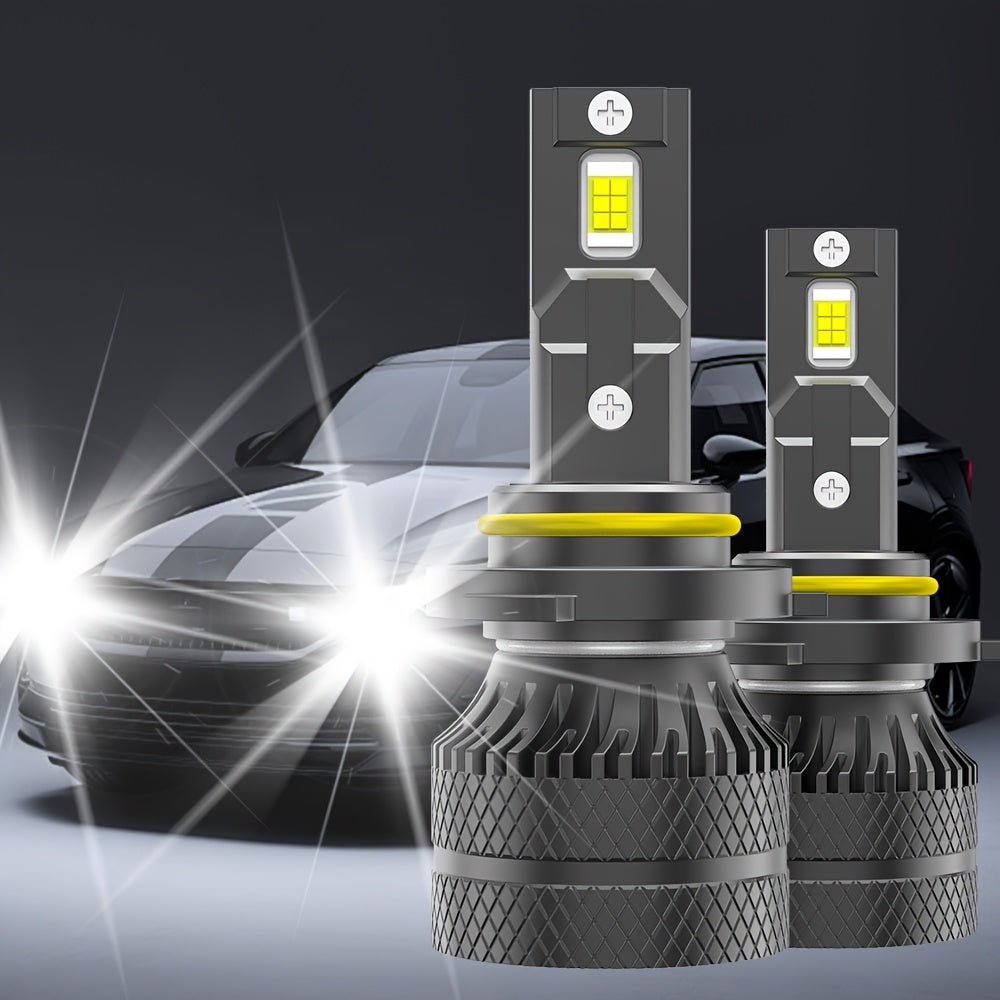 This set includes two H1, H4 and H7 LED bulbs, featuring super bright 3570CSP chips, compatible with 99% of car models. They provide automotive lighting with a brightness of 26893 lumens, 120W power
