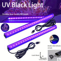 1/2-pack UV purple light tube, 48-LED UV black light, triangular USB black light, double-sided tape on the back for easy installation, suitable for holiday parties, fluorescent posters, stage lighting