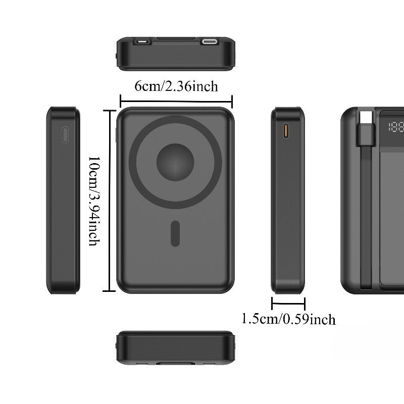 22.5W Fast Charging 10, 000 Mah Portable Magnetic Charger, Equipped with a Dual-Line Power Bank. Its Compact Design Makes It Easy to Carry, And It Is Shipped Locally for Quick Delivery, Making It an Essential Mobile Accessory for Daily Use Or Travel