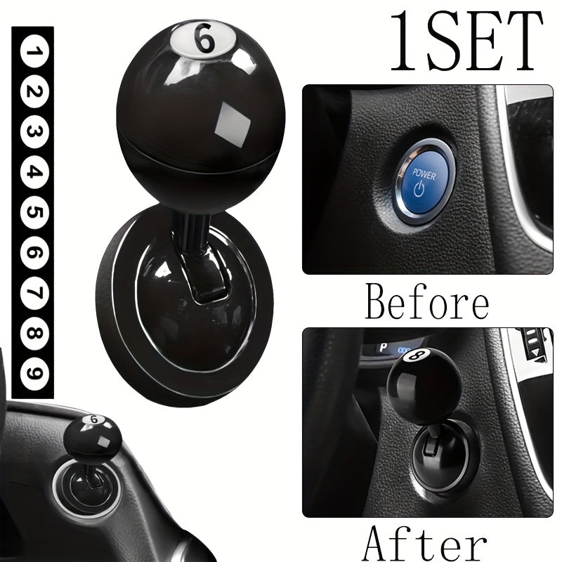 1 Set Car One-Key Start Rocker Switch, Push-to-Start Control Lever, Vehicle Start Button Decoration
