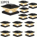 APZZLOXH Outdoor Solar Light - 8-Pack Installation - 12-Pack Installation 2 Types of Solar Fence Lights, Suitable for 4x44.5 X4.55x5 Wood and Vinyl Posts, Solar Deck Light Suitable for Front Porch Patio Decoration, Warm White and Cool White Light