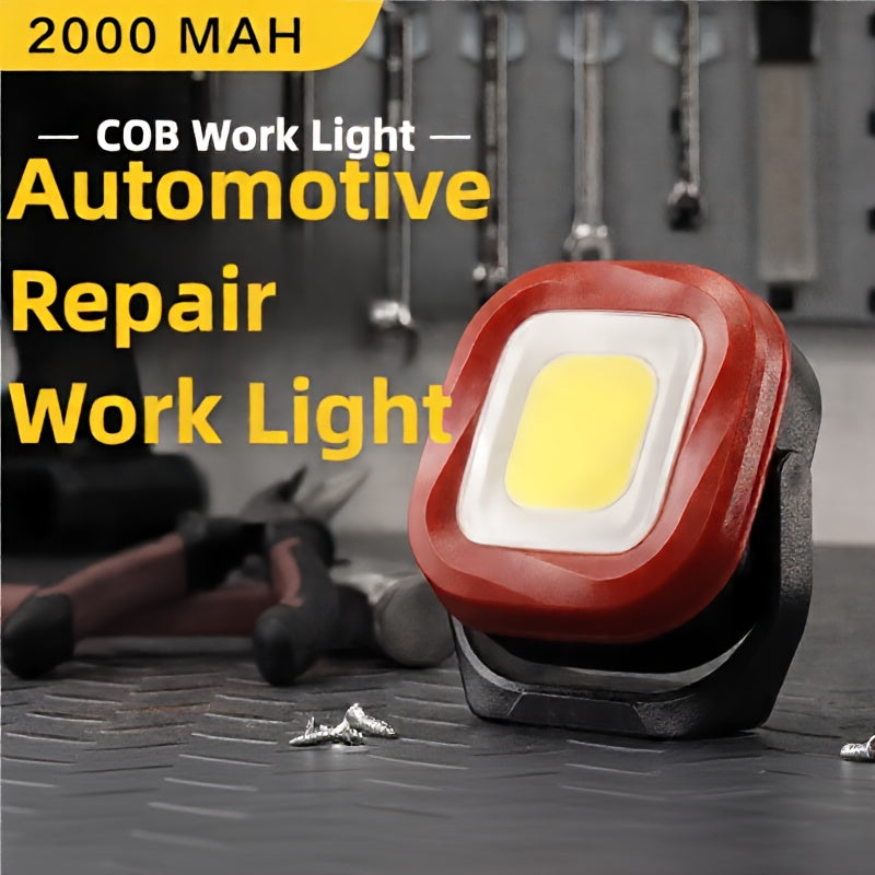 2000mAh Lithium Battery Work Light, Long Lasting Rechargeable LED Auto Repair Lamp, Shockproof Drop Resistant Design