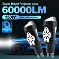 2-Piece LED H4 Super Bright Projector Lens High/Low Integrated, 60000LM Lens 6000K White CSP Bright Chip New Upgraded LED Lens Easy to Install